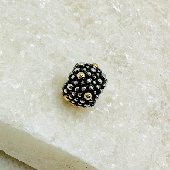 EUC Pandora 791225 Sterling Silver w/ 14k Yellow Gold Moss Designer Charm - Picture 10 of 15